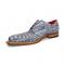 Fennix Italy "Hugo" Grey Genuine Crocodile Lace-Up Dress Shoes.